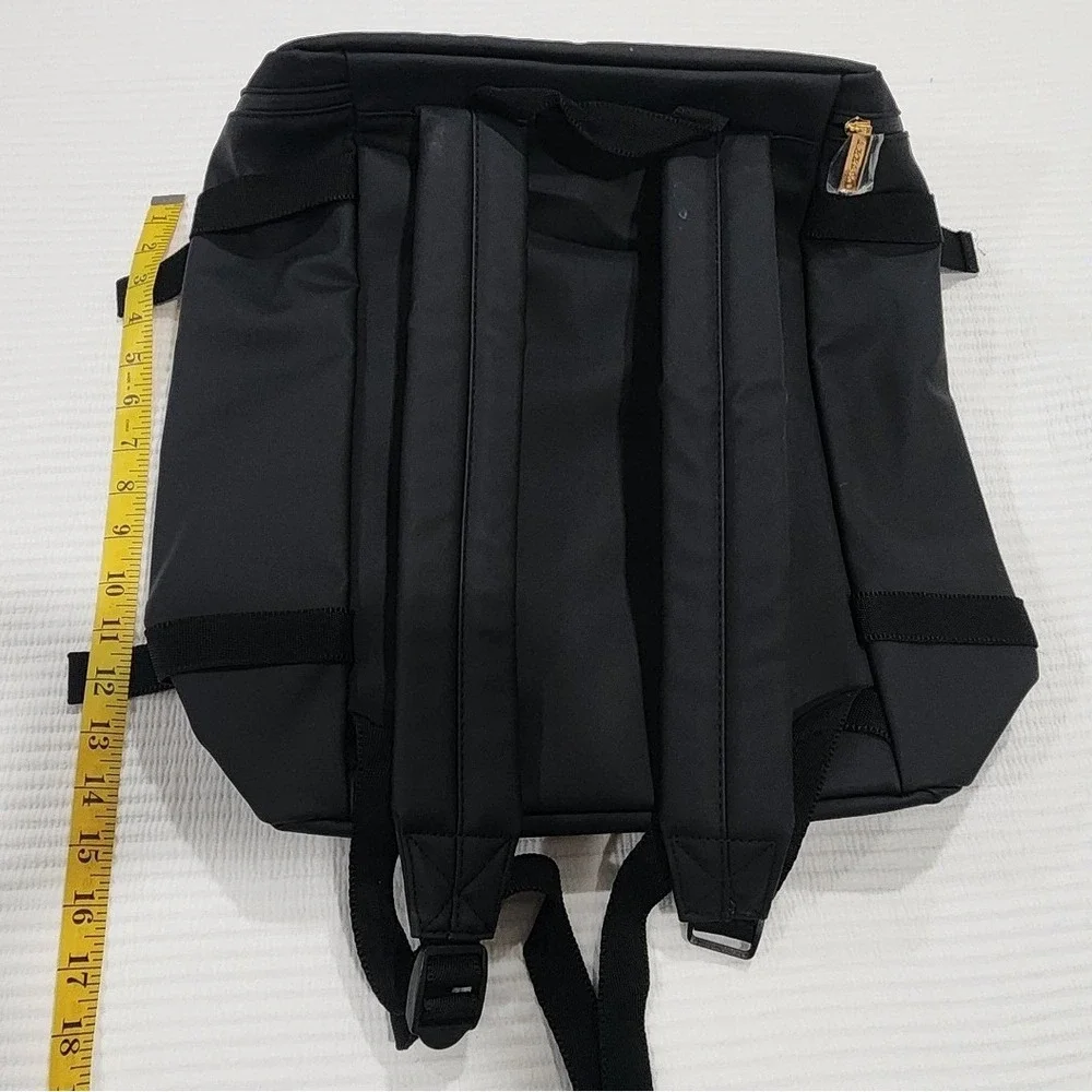 Azzaro Parfums Black Nylon Backpack Gold Hardware Travel Commuter Bag
